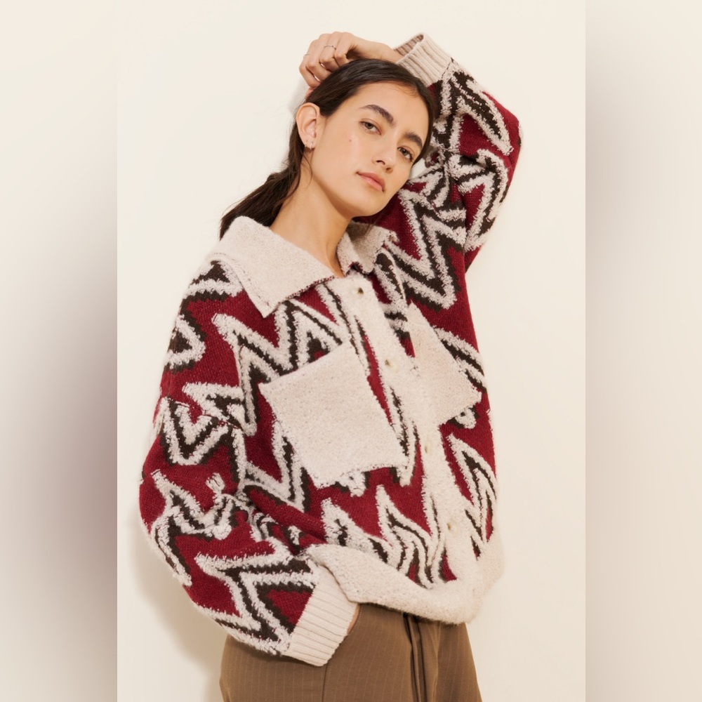 Nuuly Button Up Sherpa Jacket
